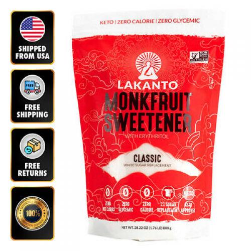 Lakanto Monk Fruit Sweetener (28.22 Oz) No Gluten Kosher Vegan Non-GMO EXP