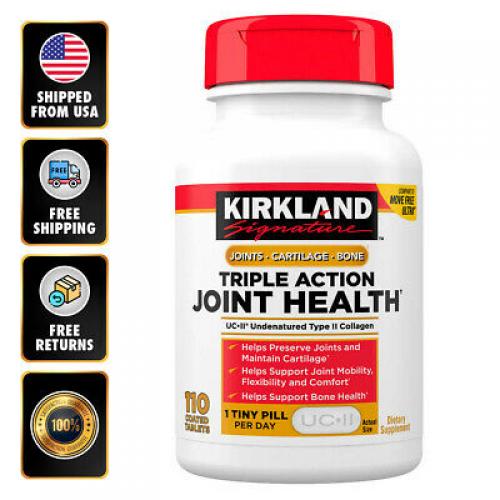 Kirkland Triple Action Joint Bone Health Flexibility (110 Tablets) Collagen EXP