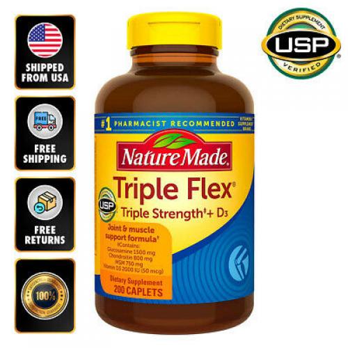 #1 Nature Made TripleFlex Triple Strength + D3 200 Caplets Joint Comfort EXP