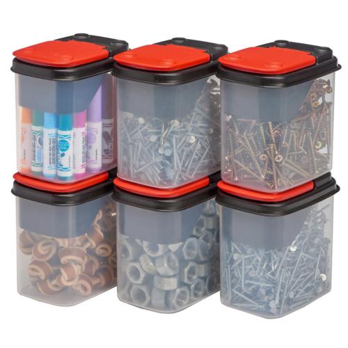 Buddeez Bits & Bolts All Purpose Storage Bins w/ Lids 12 Count Set Food Safe