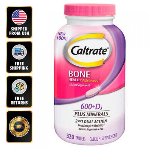 Caltrate Bone Health Advanced 600+D3 Plus Minerals (320 Tablets) Calcium EXP