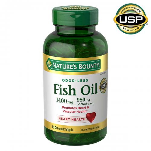 Nature's Bounty Fish Oil 1400 mg., 130 Coated Softgels include 980mg of Omega-3