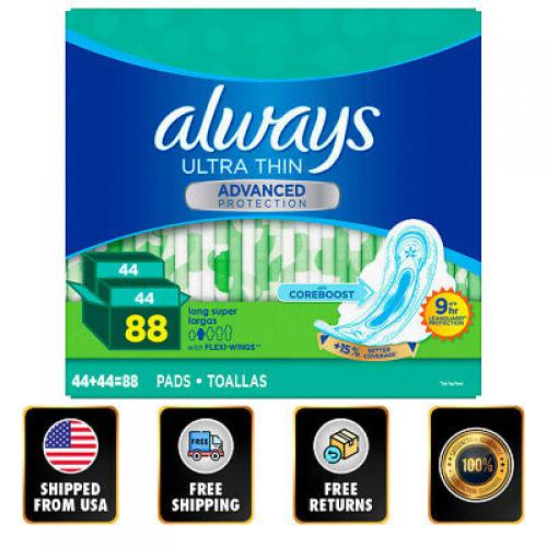 Always Ultra Thin Advanced Long Pads, 88 count