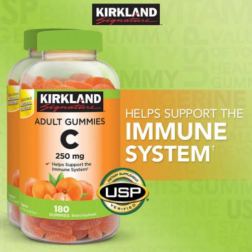 Kirkland Signature Vitamin C 250 mg. 360 Adult Gummies (180 x 2) - Brand New