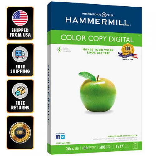 Hammermill Color Copy Paper Photo White 28 Lb 100 Bright 500 Sheets (11 x 17)