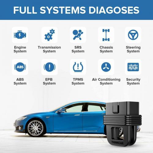 Thinkcar OBD2 Scanner Bluetooth Code Reader with Full System Car Diagnostic OBDII Scan Tool for iOS & Android (Black, Small)