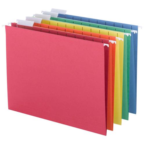 Smead Hanging File Folders 1/5 Tab Letter Multi Colors 25 Count