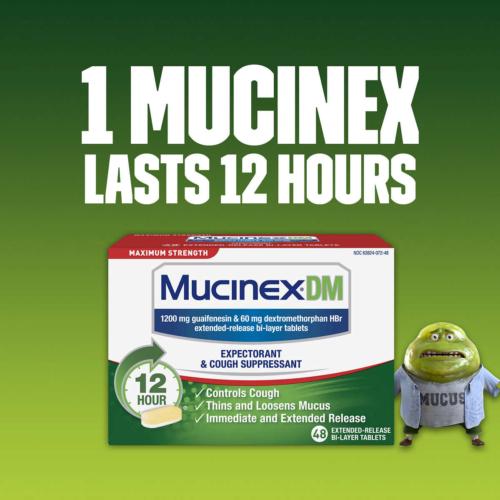 Mucinex DM Maximum Strength (48 Tablets) Expectorant & Cough Suppressant EXP