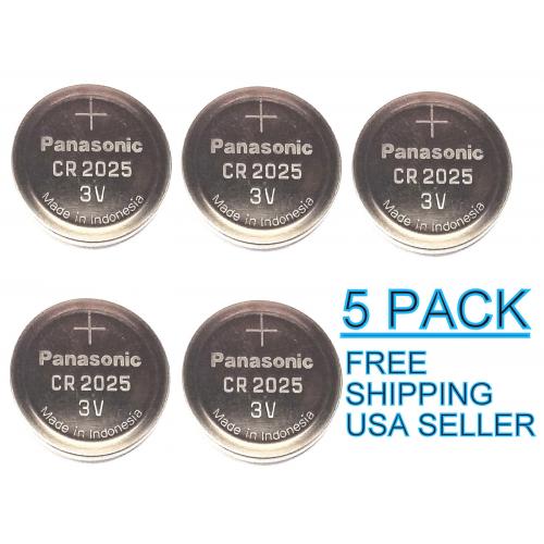 **FRESHLY NEW** 5x Panasonic CR2025 Lithium Battery 3V Coin Cell Exp 2024