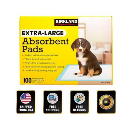 Kirkland Extra-Large Absorbent Pads 30x23 100 Count No Leaks Quick Absorption XL