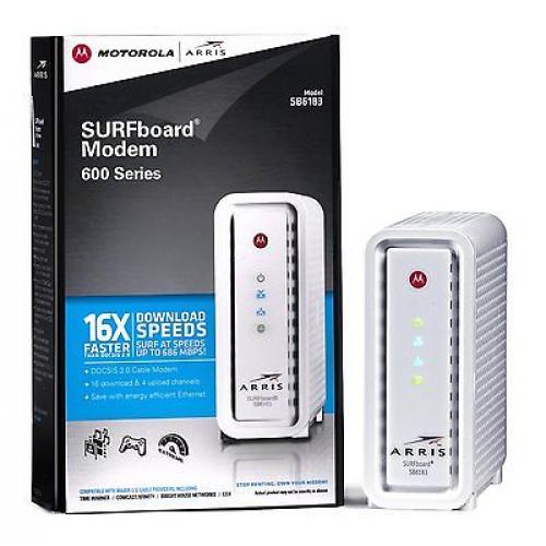 New ARRIS SURFboard SB6183 DOCSIS 3.0 Cable Modem - Retail Packaging - White