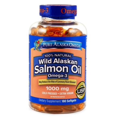 100% Natural Wild Alaskan Salmon Oil Softgels (180 ct.) PURE ALASKA OMEGA