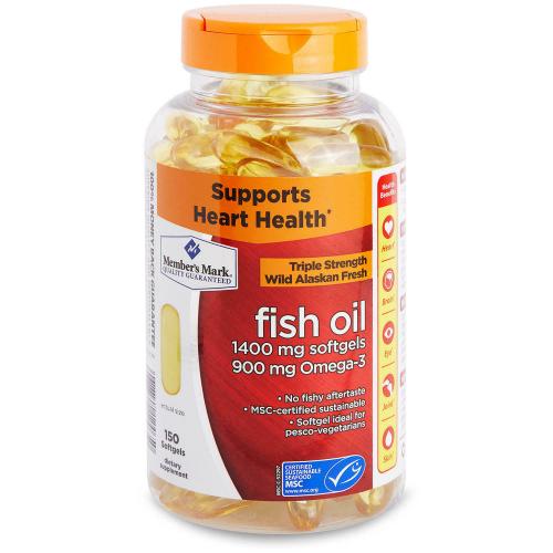 Member's Mark 1400mg Triple Strength Wild Alaskan Fresh Fish Oil (150 ct.)