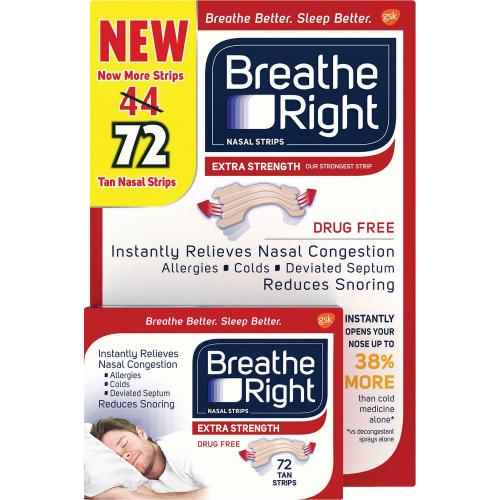 Breathe Right Nasal Strips, Tan (72 ct.) BREATHE BETTER, SLEEP BETTER