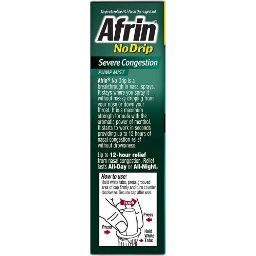 Afrin No Drip Severe Congestion Nasal Decongestant Pump Mist (20 ml each, 2 pk.)