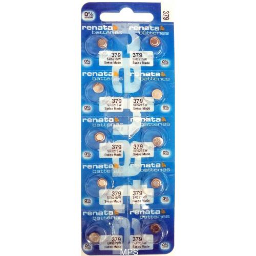 10 pc 379 Renata Watch Batteries SR521SW FREE SHIP 0% MERCURY