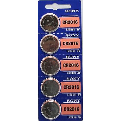 Sony Lithium Size CR2016 3v Batteries 5 Pack