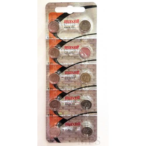 (6 piece) LR1130 Maxell 189 389 LR54 SR1130SW AG10 New Alkaline Battery 