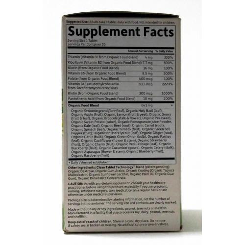 Garden of Life My Kind Organics B-Complex 30 Vegan Tablets 03/2022