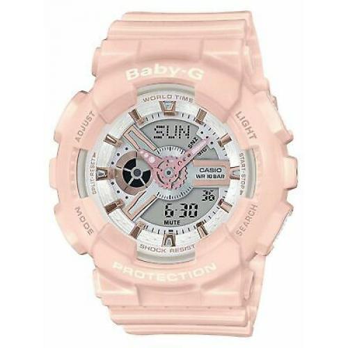 Casio BA110RG-4A Baby-G Women's Watch Pastel Pink 43.4mm Resin