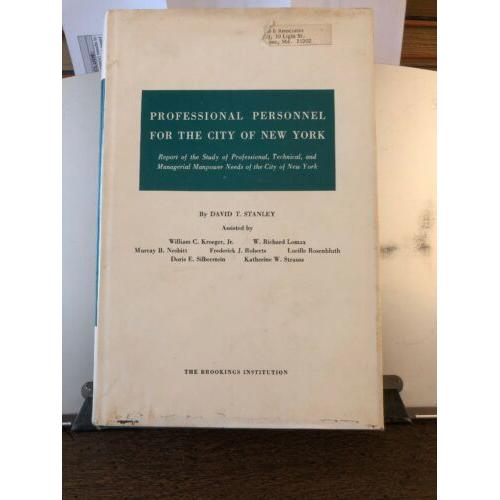 Professional Personnel for the City of New York hardcover 1963 1st Edition