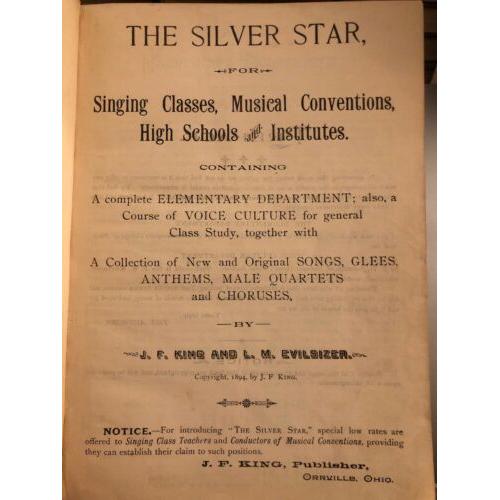 The Silver Star J F King L M Evilsizer 1894 Hardcover Edition