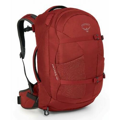 Osprey Packs Farpoint 40 Travel Backpack, Jasper Red, Medium/Large