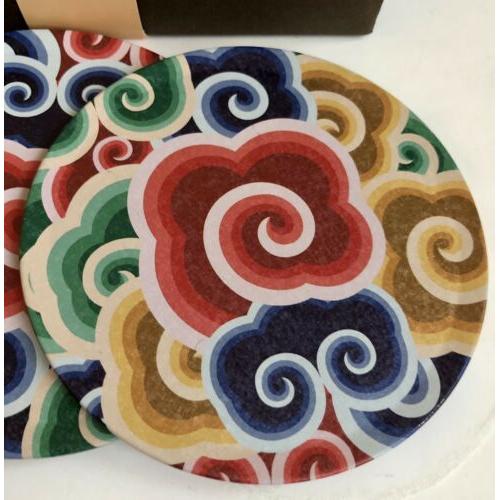 Decorative Metal And Cork Drink Coasters Set From Luck Party