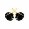 6 mm Black Cubic Zirconia Stud Earrings in 10K Gold