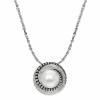 Honora 8.5-9 mm Freshwater Pearl & 1/8 ct Diamond Halo Pendant, Sterling Silver