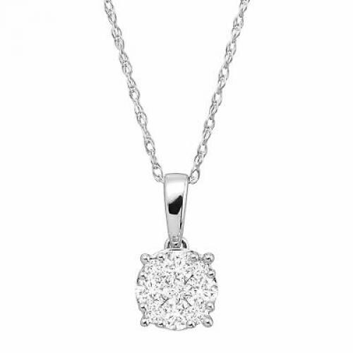 1/2 ct Diamond Composite Pendant in 10K White Gold