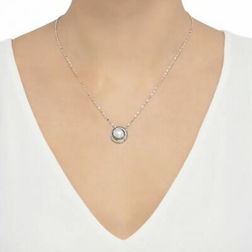 Honora 8.5-9 mm Freshwater Pearl & 1/8 ct Diamond Halo Pendant, Sterling Silver