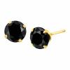 6 mm Black Cubic Zirconia Stud Earrings in 10K Gold