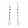 Honora 8-9 mm FW White Pearl & Natural Iolite Drop Earrings in Sterling Silver