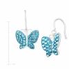 Butterfly Earrings with Blue Swarovski Crystals in Sterling Silver