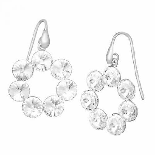 Crystaluxe Wreath Drop Earrings with Swarovski Crystals in Sterling Silver