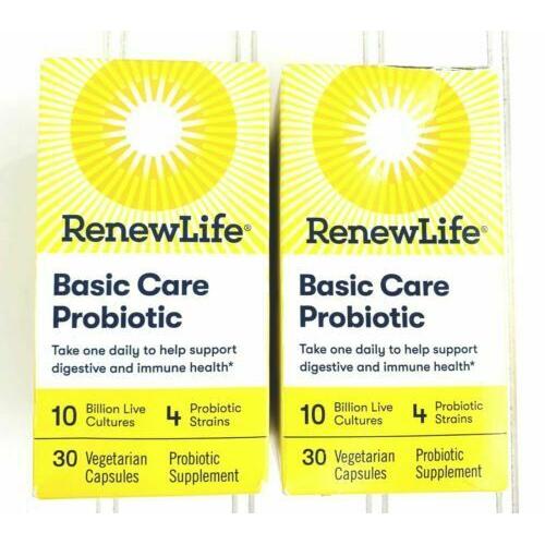 2 Renew Life BASIC CARE Probiotic 10 Billion digestive immune 30 capsule 09/2020