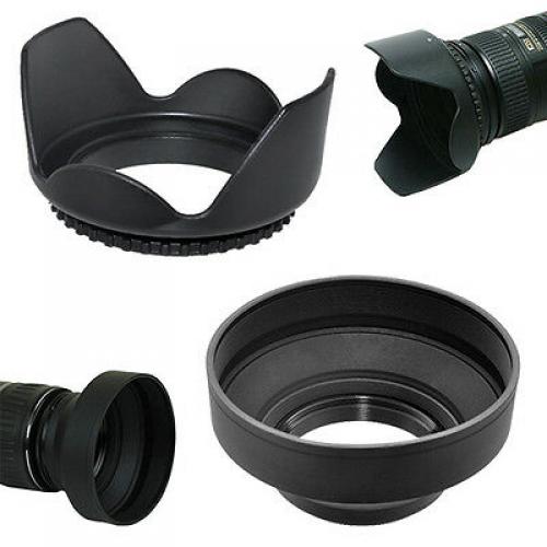 58MM Tulip & Collapsible Rubber Lens Hood for Canon Rebel T5i T4i T3i T3 T2i SL1