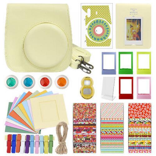 Deluxe Stylish Fun Accessory Kit for Fujifilm Instax Mini 8 Camera Yellow