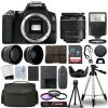 Canon EOS 250D / Rebel SL3 SLR Camera + 3 Lens Kit 18-55mm + 16GB + Flash & More