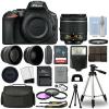 Nikon D5600 Digital SLR Camera Black + 3 Lens: 18-55mm VR Lens + 32GB Bundle