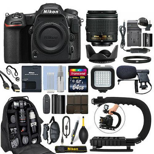 Nikon D500 Digital SLR Camera 4K with 18-55mm VR Lens + 64GB Pro Video Kit