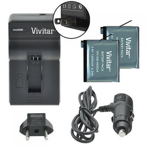 Vivitar Dual Battery AHDBT-401 & Charger Kit for GoPro HERO4