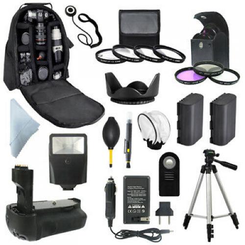 Canon 7D Digital SLR Battery Grip + Backpack + LP-E6 Camera Accessory Bundle