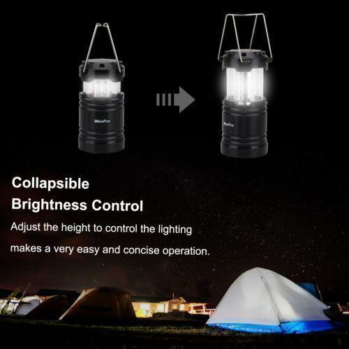 4 Pack Portable Outdoor Collapsible 30 LED Camping Lantern Bright Tent Lamp