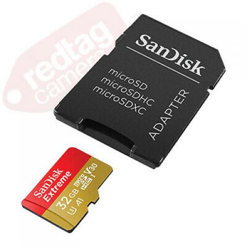 SanDisk Extreme 32GB Class 10 microSDHC UHS-1 Memory Card & Adapter 100MB/s A1