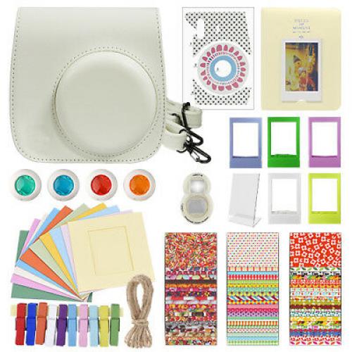 Deluxe Stylish Fun Accessory Kit for Fujifilm Instax Mini 8+ Camera Cocoa