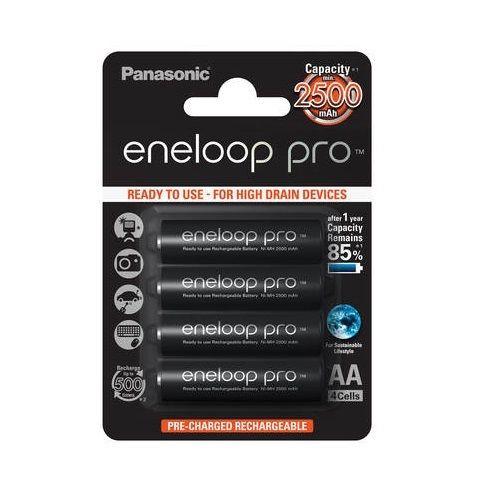 Panasonic BK-3HCCA4BA Eneloop Pro AA Pre-Charged Batteries 4 Pack up to 2500mAH