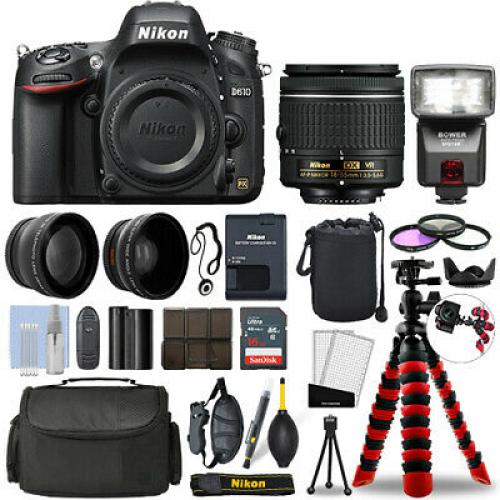 Nikon D610 DSLR Camera with 18-55mm VR + 16GB 3 Lens Ultimate Accessory Kit