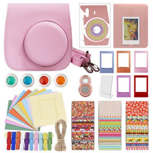 Deluxe Stylish Fun Accessory Kit for Fujifilm Instax Mini 8 Camera Pink